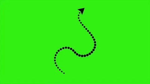 Tapered connecting dotted arrow line animation on green screen Stock Footage 314510447