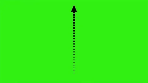 Tapered dotted vertical arrow animation loop on clean bright green screen Stock Footage 314563817
