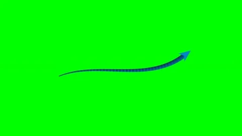 Tapered gradient ribbon arrow right vertical pop green screen Stock Footage 344648334