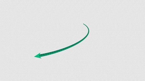 Tapered Gradient Ribbon Fluid Motion Arrow Transparent Overlay Animation Stock Footage 346156857