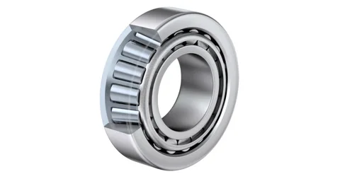 Tapered roller bearing with partial section view rotation Video stock 266398750