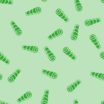 Tapered sleeping bag glyph vector seamless pattern Stock Illustration