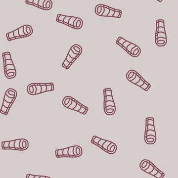 Tapered sleeping bag line vector seamless pattern Stock Illustration