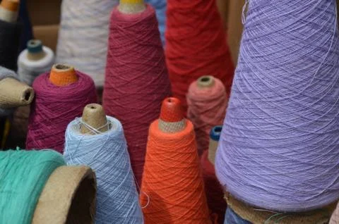 Tapered Spools of Cotton Thread 2 Stock Photos