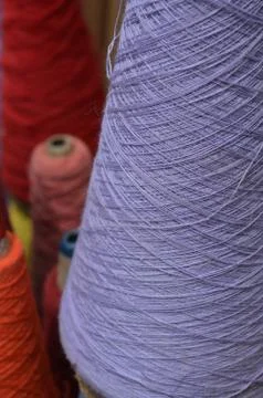 Tapered Spools of Cotton Thread 3 Stock Photos