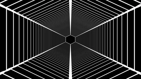 Tapering Hexagonal Tube With Transparent Background And Inside Movement Stock-Footage 106569183