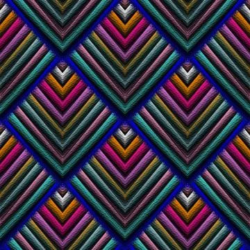 Tapestry 3d vector seamless pattern. Embroidery geometric grunge Stock Illustration