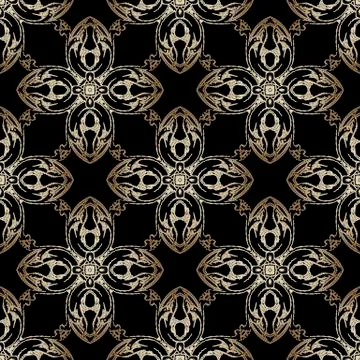 Tapestry arabesque vector seamless pattern. Colorful floral lace background 스톡 일러스트