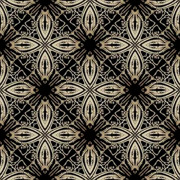 Tapestry baroque vector seamless pattern. Colorful floral lace background イラスト素材