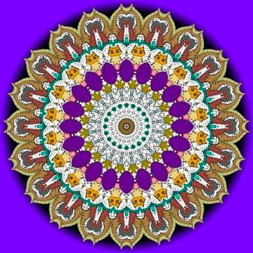 Tapestry ethnic colorful vector mandala pattern. Ornamental textured background イラスト素材