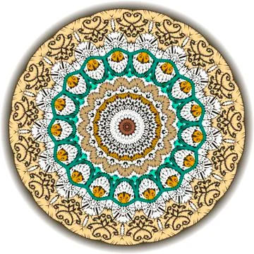 Tapestry ethnic colorful vector mandala pattern. Ornamental textured background Illustrazione stock