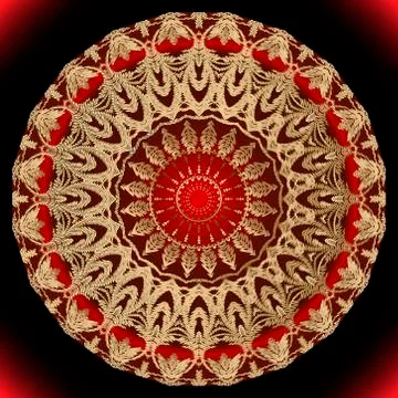 Tapestry floral round mandala pattern. Glowing textured background. Repeat ve Illustrazione stock