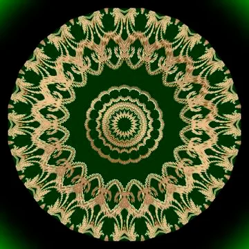 Tapestry floral round mandala pattern. Glowing textured background. Repeat ve Illustrazione stock