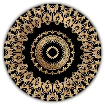Tapestry floral round mandala pattern. Ornamental textured background. Repeat 스톡 일러스트