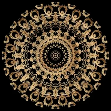 Tapestry floral round mandala pattern. Ornamental textured background. Repeat Stock Illustration