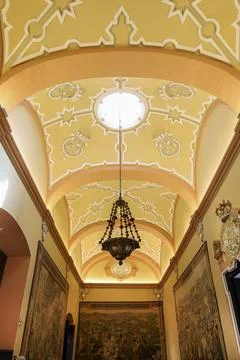 The Tapestry Hall of The Gothic Palace inside The Historic Royal Alcazar of.. Stock Photos