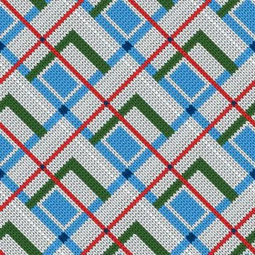 Tapestry tartan seamless pattern. Vector geometric checked background. Embroi Stock Illustration