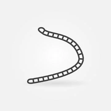 Tapeworm outline vector concept minimal icon or sign Illustration