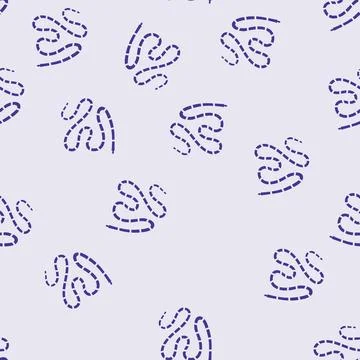 Tapeworm parasite glyph seamless pattern Stock Illustration