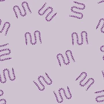 Tapeworm parasite glyph vector seamless pattern Illustrazione stock