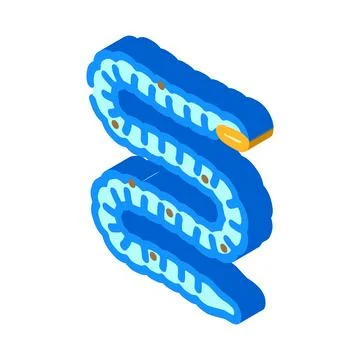 Tapeworm parasite isometric icon vector illustration Illustrazione stock