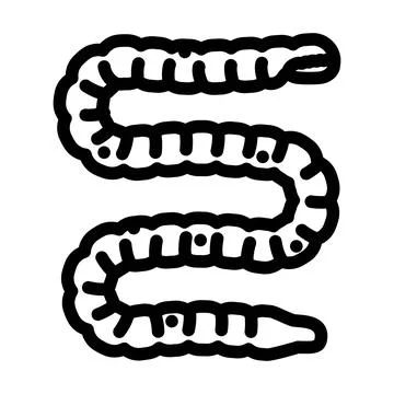 Tapeworm parasite line icon vector illustration Illustrazione stock