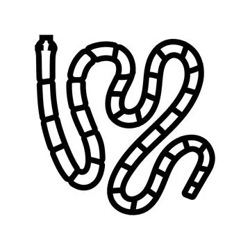 Tapeworm parasite line icon vector illustration 스톡 일러스트