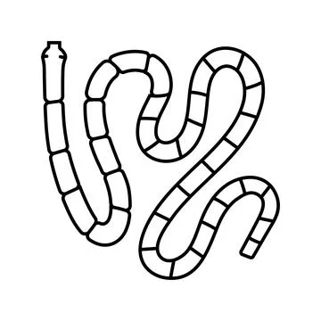 Tapeworm parasite line icon vector illustration 스톡 일러스트
