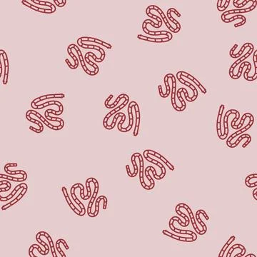 Tapeworm parasite line seamless pattern Illustrazione stock