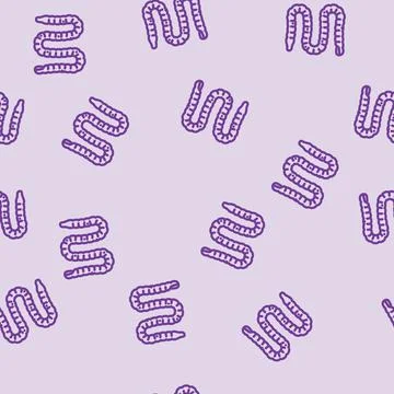 Tapeworm parasite line vector seamless pattern 스톡 일러스트