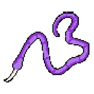 Tapeworm parasite pixel art vector illustration Stock Illustration