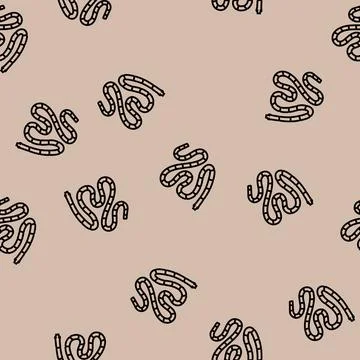 Tapeworm parasite vector seamless pattern Stockillustratie