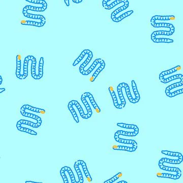 Tapeworm parasite vector seamless pattern 스톡 일러스트