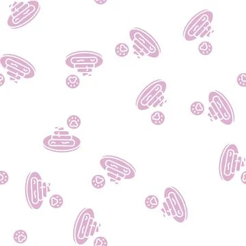 Tapeworm in poo glyph seamless pattern Stock Illustration