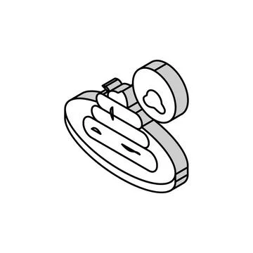 Tapeworm in poo isometric icon vector illustration Stock Illustration