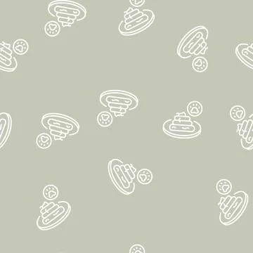 Tapeworm in poo line seamless pattern Stock Illustration