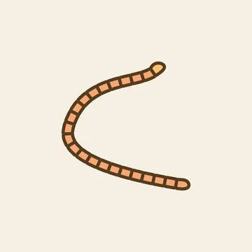 Tapeworm vector concept colored icon or sign Illustrazione stock