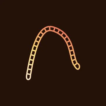 Tapeworm vector concept yellow thin line icon or sign Stock Illustration