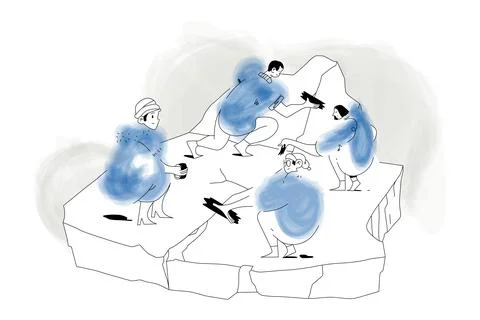 Taping Ice Crack Illustration Stock Illustration