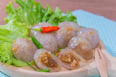 Tapioca dumpling ball(steamed tapioca dumpling with pork) Stock Photos