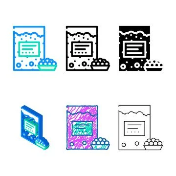 Tapioca pack gluten free color icon vector Stock Illustration
