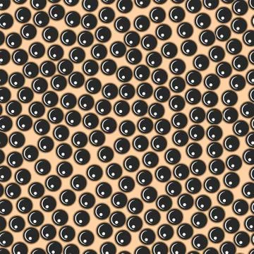 Tapioca pearls bubble milk tea brown seamless pattern, summer fresh tropical  Stock Illustration
