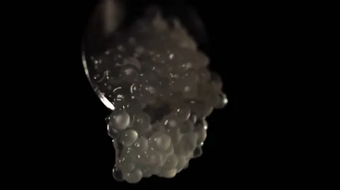 Tapioca pearls dropping in slow motion Stock Footage 68962640