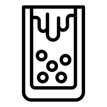 Tapioca starch bubbles icon outline vector. Boba milky tea Illustrazione stock