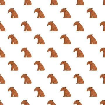 Tapir animal cartoon seamless pattern background Stock Illustration