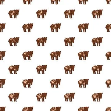 Tapir calf pattern creating seamless animal background Stock Illustration