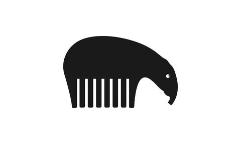 Tapir with comb logo symbol vector icon illustration graphic design Stock Illustration