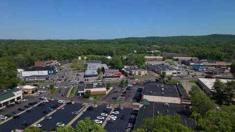 Tappan commercial district orbit around aerial footage, New York - 4K Stock Footage 337753341