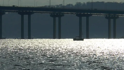 Tappan Zee Bridge Hudson River New York Stock Footage 120464495