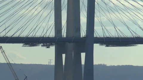 Tappan Zee Bridge Hudson River New York Time Lapse Stock Footage 155000091